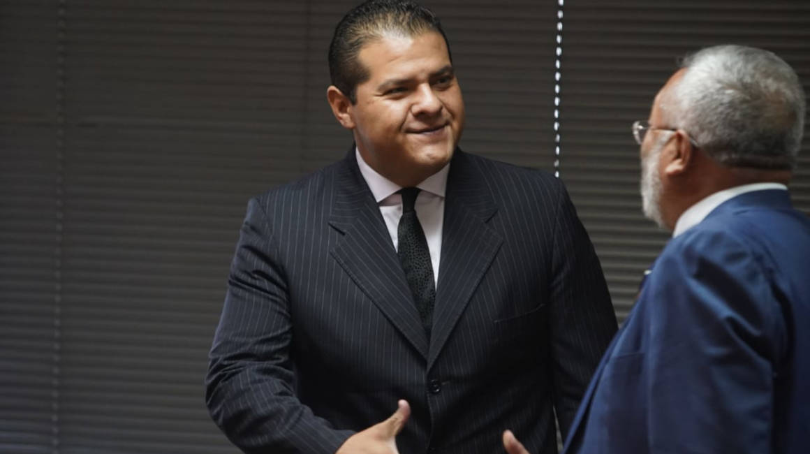 Los abogados Harrison Salcedo y Jorge Acosta, en la Corte Nacional, el 4 de marzo de 2020.