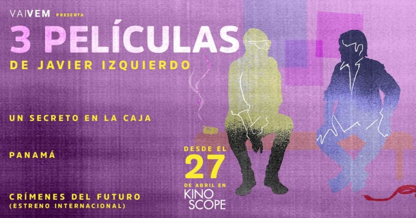 Afiche que anuncia el estreno de las películas de Izquierdo en la plataforma Kinoscope.