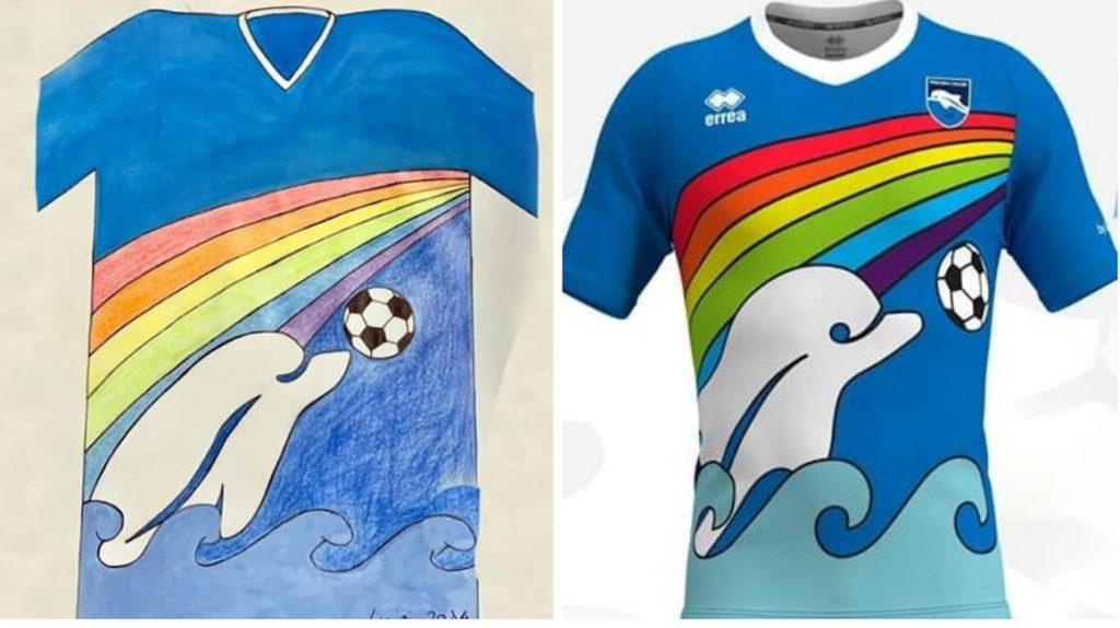 Un niño de seis años diseña la nueva camiseta del Pescara italiano