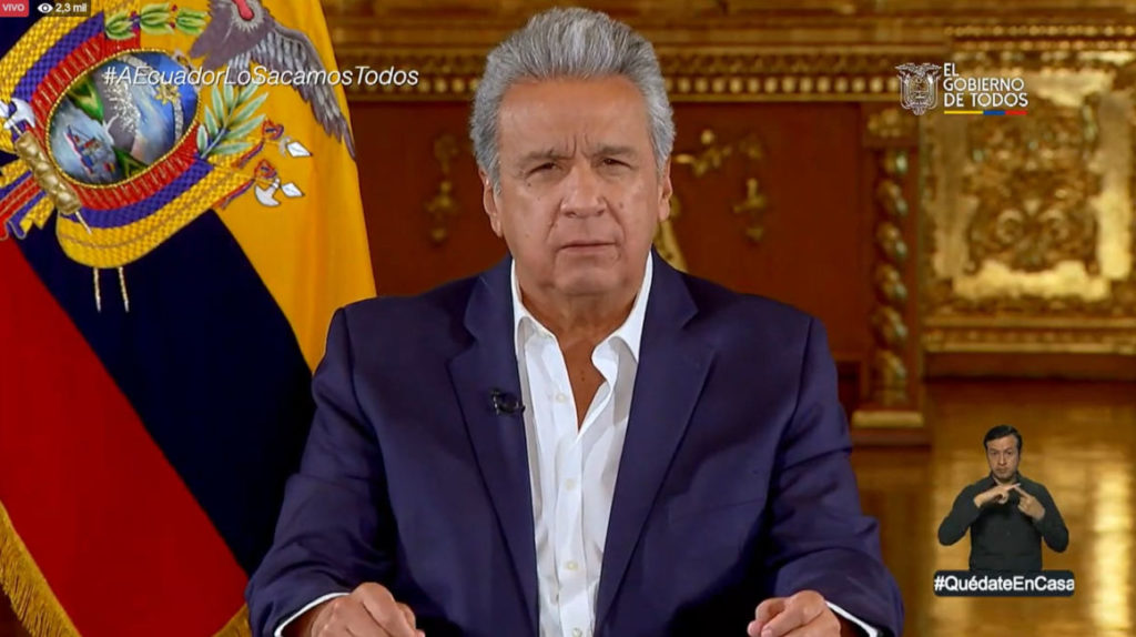 Presidente Moreno propone “acuerdo de unidad nacional” y creación de un fondo humanitario