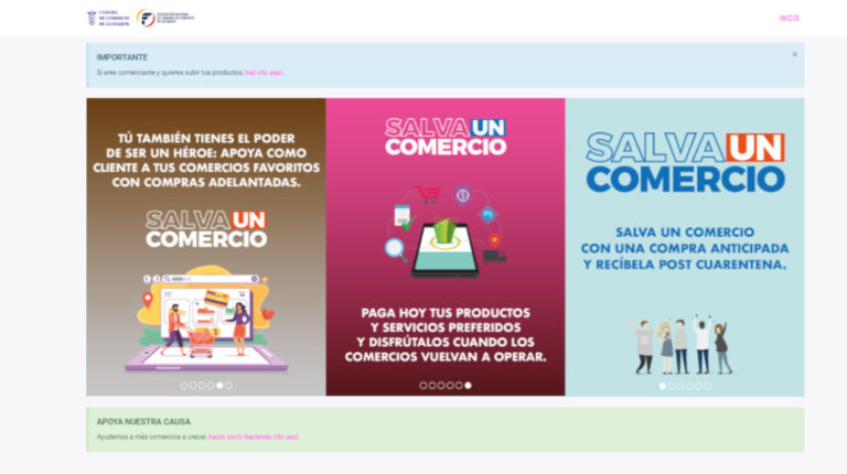 Sitio web de Salva un Comercio.