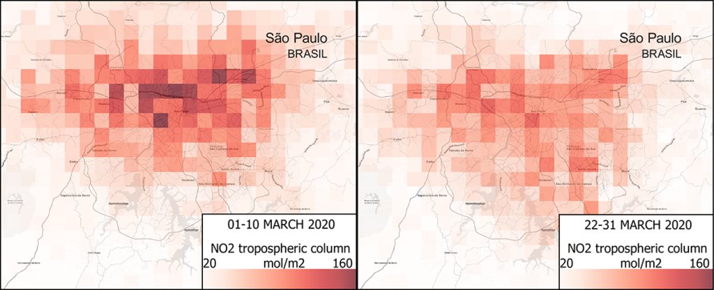 Cambio en la calidad del aire en la ciudad de Sao Paulo.