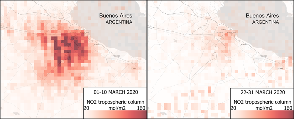 Cambio en la calidad del aire en la ciudad de Buenos Aires.