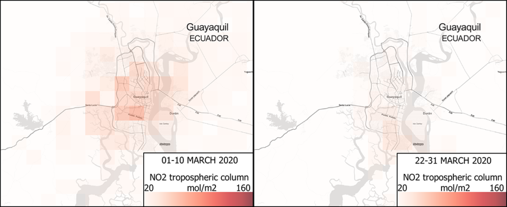 Cambio en la calidad del aire en la ciudad de Guayaquil.