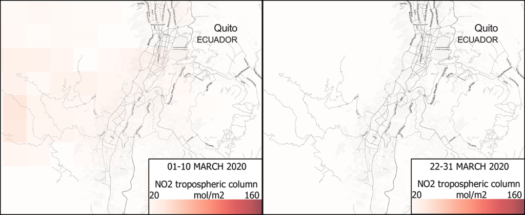 Cambio en la calidad del aire en la ciudad de Quito.
