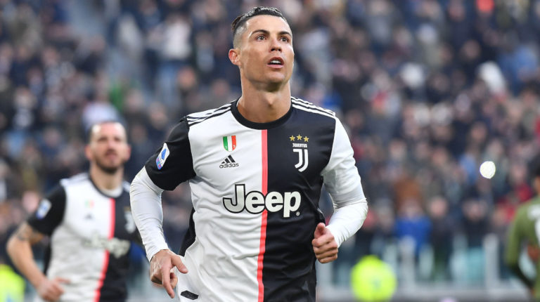 Cristiano Ronaldo, en un partido de la Serie A de la Liga italiana con la Juventus.