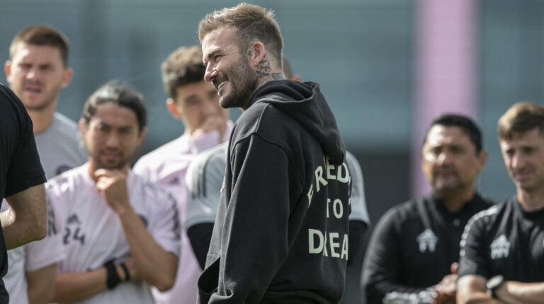 David Beckham asiste a un entrenamiento del Inter Miami, el 25 de febrero de 2020.