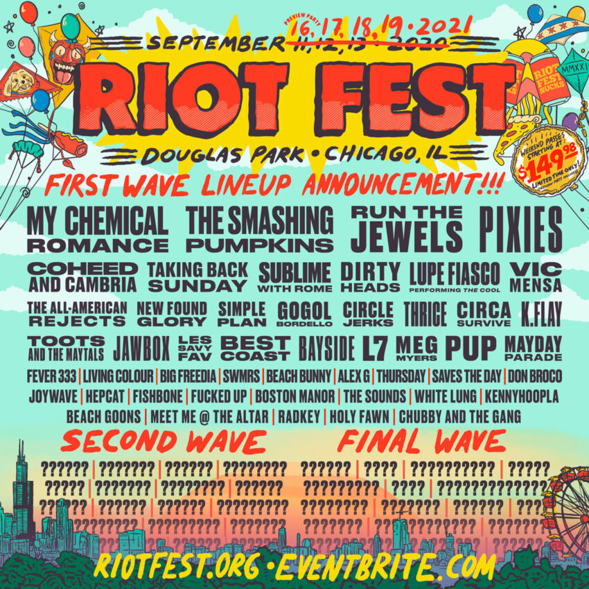 Alineación del Riot Fest del 2021.