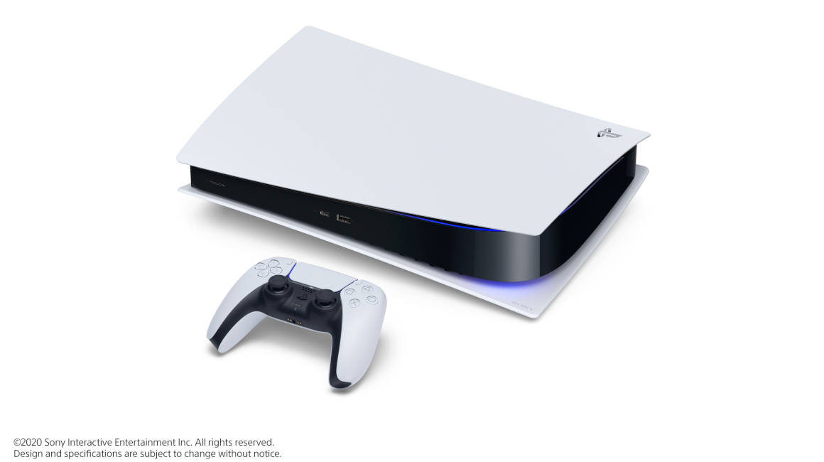 Diseño de la nueva consola PS5, lanzada el 11 de junio de 2020.