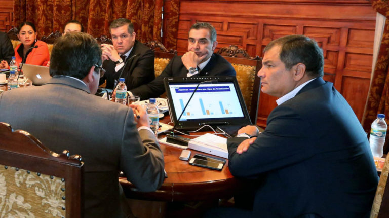 El 23 de junio de 2016 el presidente Rafael Correa lideró el Gabinete Sectorial de Seguridad en Carondelet.
