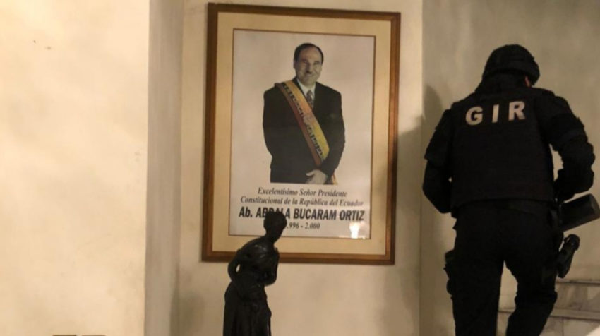 Imagen del allanamiento en la casa de Abdalá Bucaram Pulley, hijo del expresidente Bucaram Ortiz, el 3 de junio de 2020.