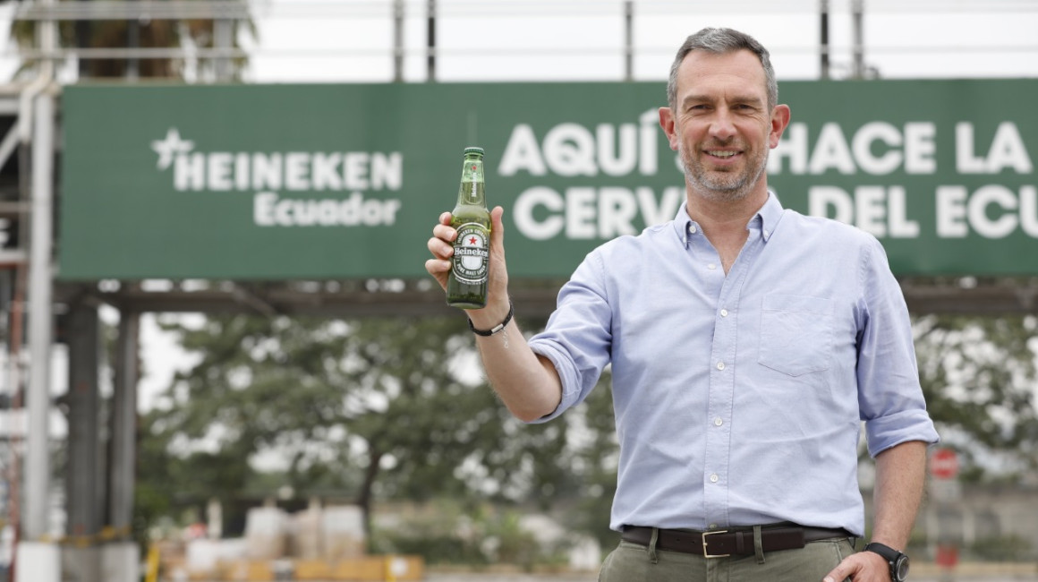 El director ejecutivo de Heineken en Ecuador, Ludovic Auvray, en la planta de producción en Guayaquil, en julio de 2020. 