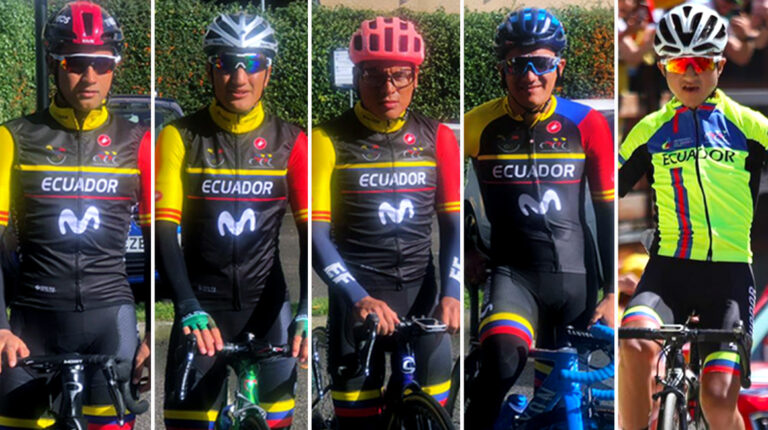 Jhonatan Narváez (Ineos), Jefferson Cepeda (Caja Rural), Jonathan Caicedo (EF Pro Cycling), Richard Carapaz (Ineos) y Alexander Cepeda (Androni), los representantes más destacados del ciclismo ecuatoriano del momento.