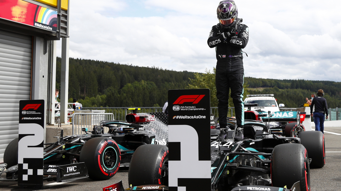 Lewis Hamilton se llevó la 'pole' del GP de Bélgica, el sábado 29 de agosto de 2020.