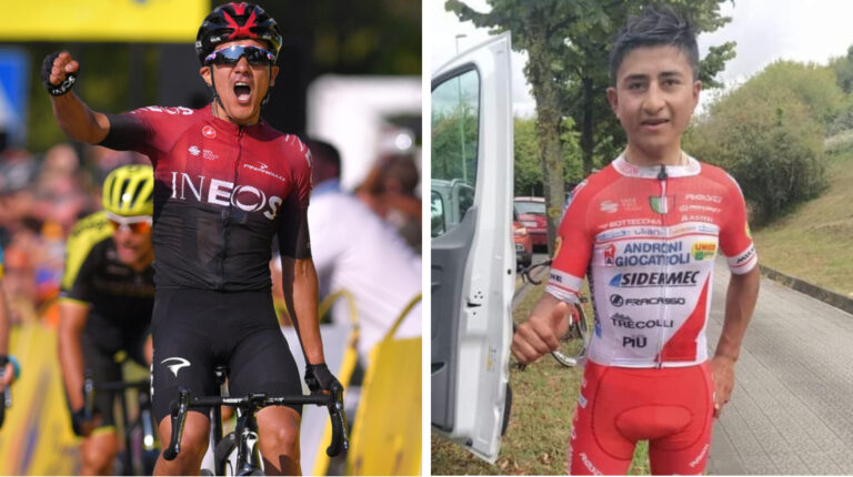 Richard Carapaz y Alexander Cepeda corrrán el Giro dell'Emilia, el martes 18 de agosto de 2020.