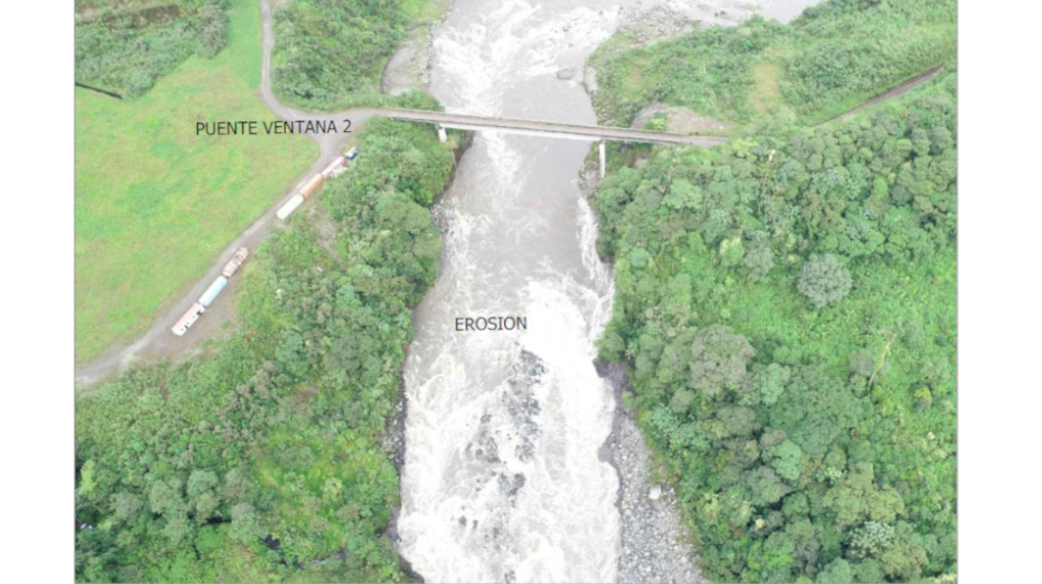 Foto aérea del río Coca el 1 de agosto de 2020. 