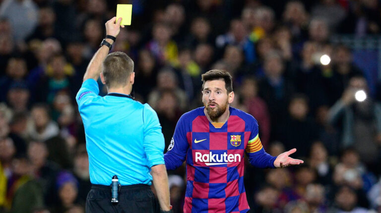Messi tarjeta amarilla UEFA eliminación