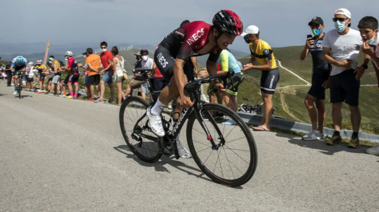 Richard Carapaz durante la tercera etapa de la Vuelta a Burgos, el jueves 30 de julio de 2020.
