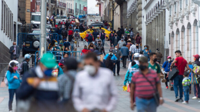Imagen de una calle del Centro Histórico de Quito, el 1 de agosto de 2020.