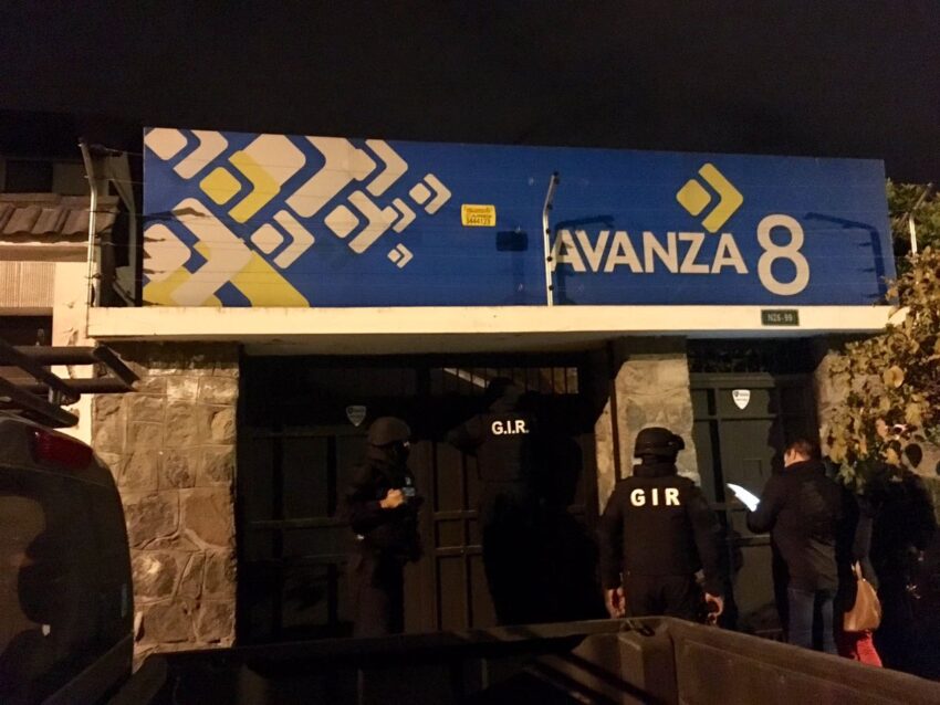 Allanamiento policial a la sede de Avanza, el 18 de agosto de 2017.