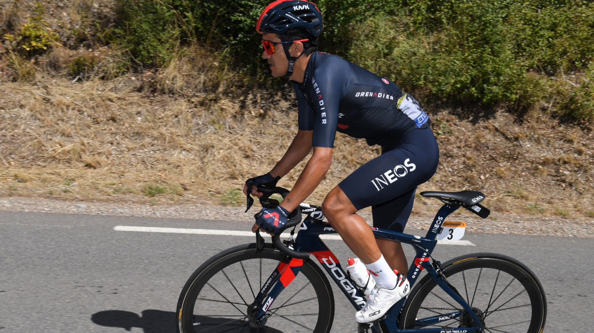 Carapaz compitiendo en la Etapa 7 del Tour de Francia, el viernes 4 de septiembre de 2020.