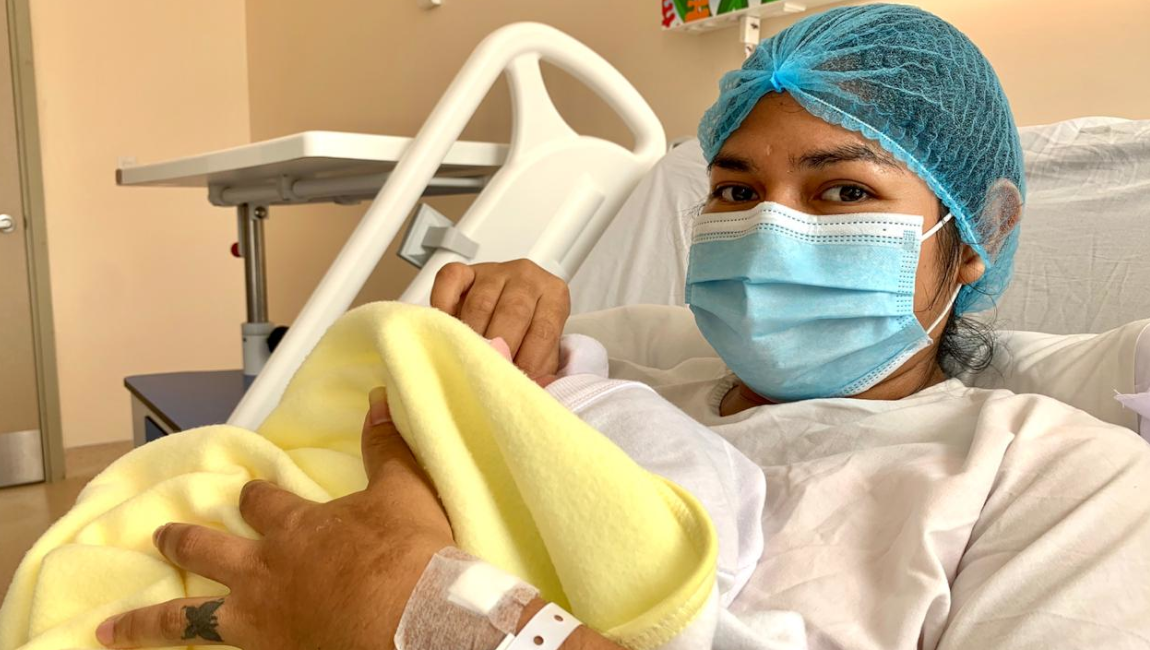 El pasado 22 de agosto Lady se convirtió en la primer mujer en dar a luz en el hospital Los Ceibos de Guayaquil desde el inicio de la pandemia.