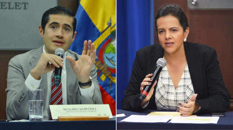 El ministro de Finanzas, RIchard Martínez, y la ministra de Gobierno, María Paula Romo, tienen pedidos de juicios políticos pendientes en la Asamblea Nacional.