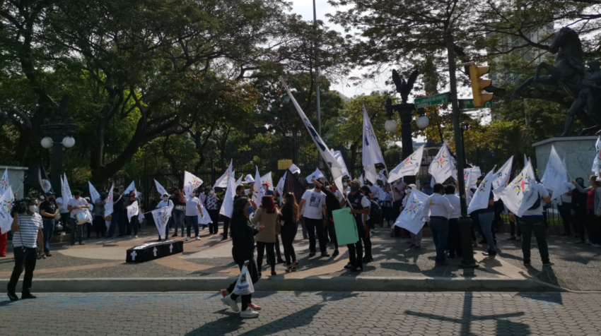La protesta de la Red de Maestros realizada el pasado 26 de agosto de 2020 en Guayaquil.
