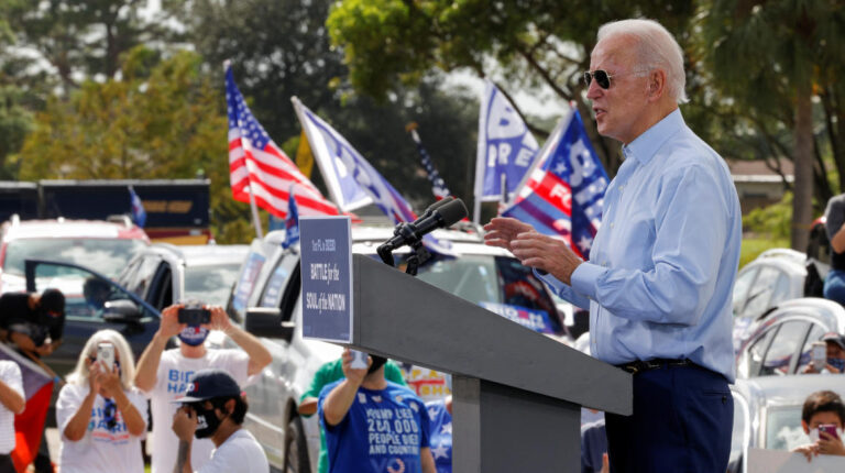 Democratic U.S. presidential nominee and former Vice President Joe Biden's campaign stop in Coconut Creek, Florida