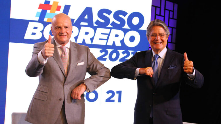Alfredo Borrero y Guillermo Lasso, binomio de la alianza Creo-PSC