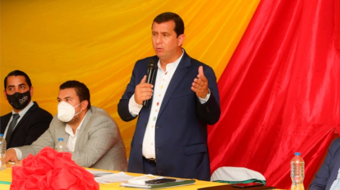 EL prefecto de Manabí, Leonardo Orlando, en un evento en Jipijapa el 27 de octubre de 2020.