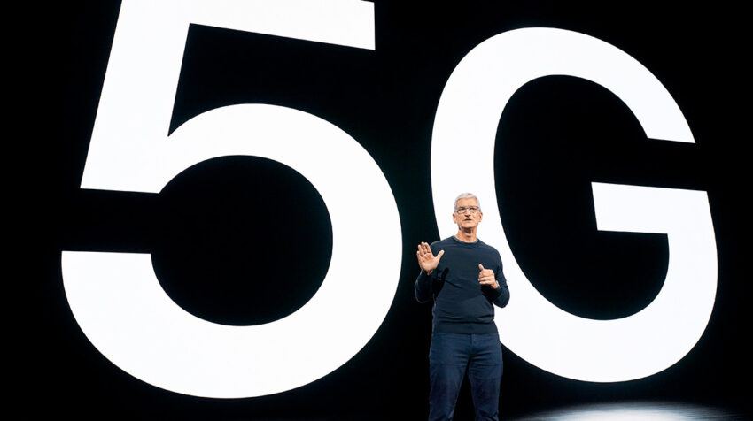 Tim Cook, CEO de Apple, en el evento de lanzamiento del iPhone 12. 