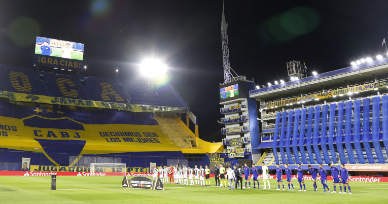 Vista de La Bombonera antes del partido entre Boca y Libertad, el 29 de septiembre de 2020.