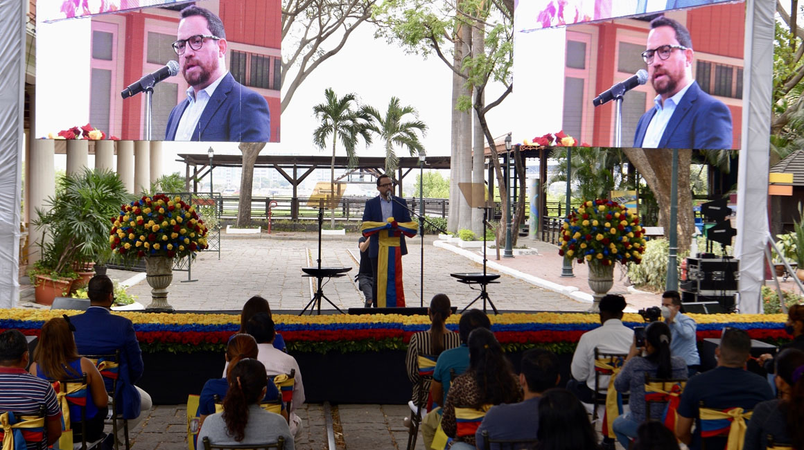 Juan Fernando Velasco lanzó su candidatura a la Presidencia con un evento en Guayaquil, el 28 de septiembre de 2020.