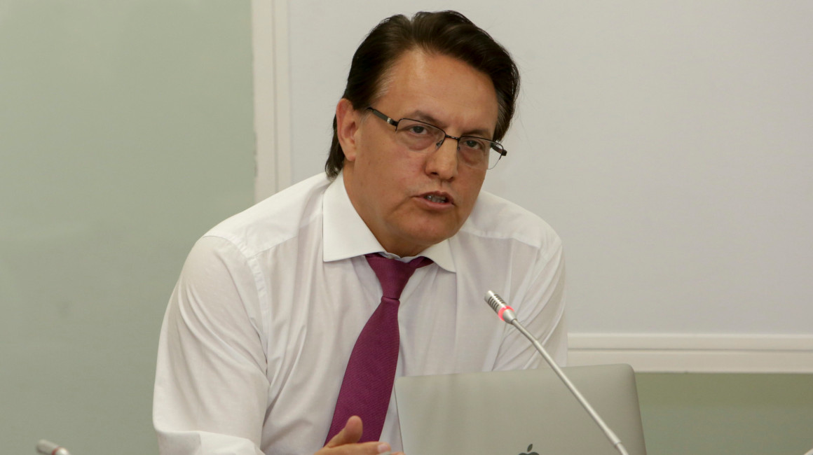 Fernando Villavicencio durante su comparecencia a la Comisión de Fiscalización de la Asamblea, el 24 de junio de 2019, por el caso Sobornos.