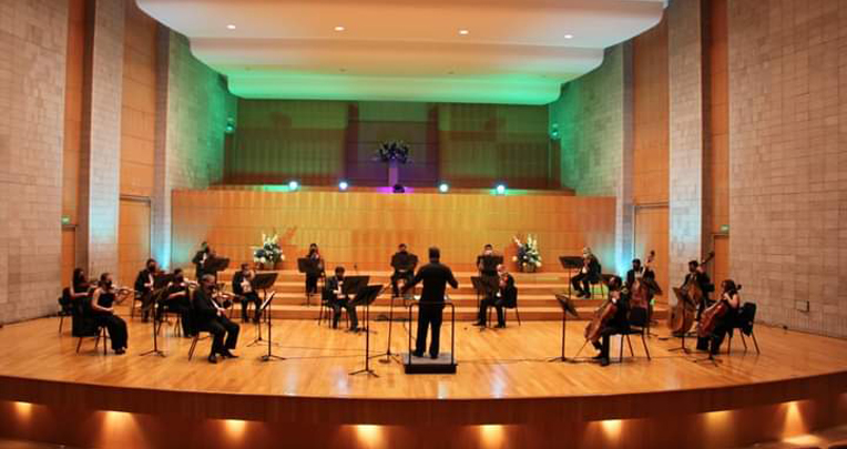 Sesión de ensayos de la Orquesta Sinfónica Nacional de Ecuador, noviembre de 2020.