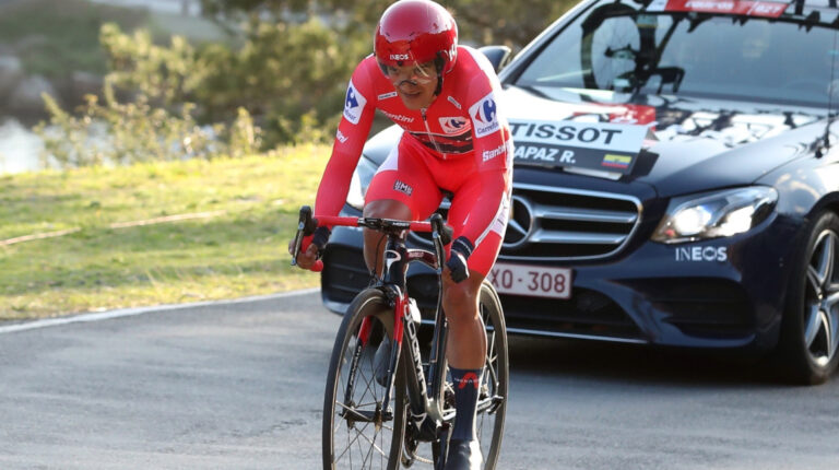 Richard Carapaz durante la contrarreloj de la Etapa 13 de la Vuelta a España, el martes 3 de noviembre de 2020.