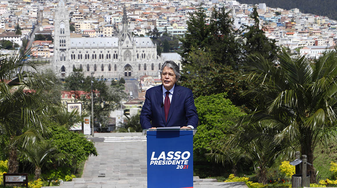 Guillermo Lasso lanzó su campaña este 31 de diciembre de 2020 con un evento en Quito, en el sector Itchimbía.