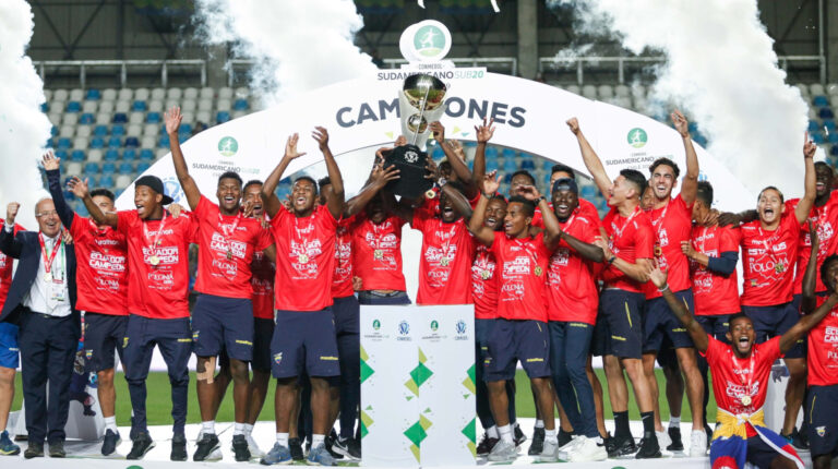 La selección ecuatoriana ganó el título del Sudamericano Sub 20 en 2019, en Chile.