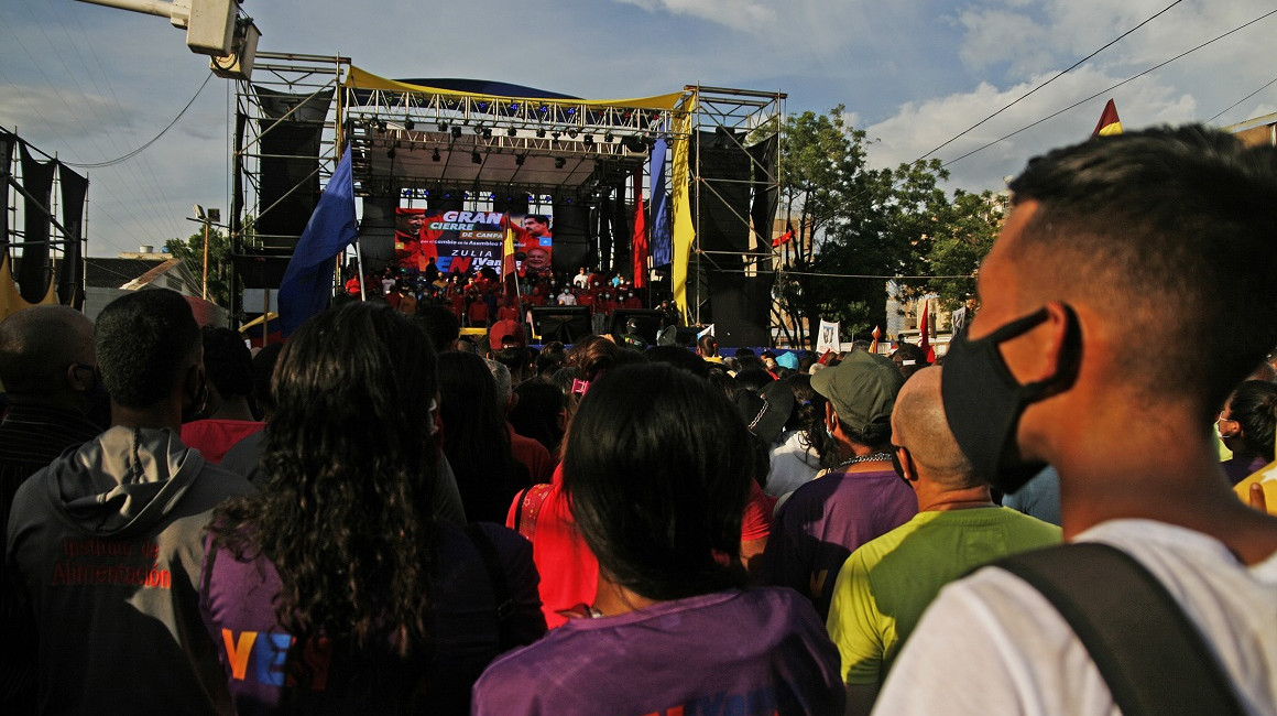 Evento político del vicepresidente chavista Diosado Cabello, antes de las elecciones legislativas, el 30 de noviembre de 2020. 