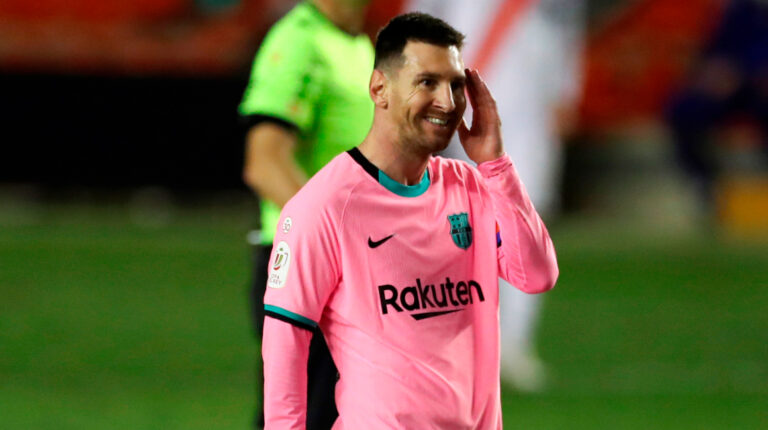 El delantero argentino del FC Barcelona, Leo Messi, durante el encuentro de los octavos de final de la Copa del Rey, el 27 de enero de 2021.