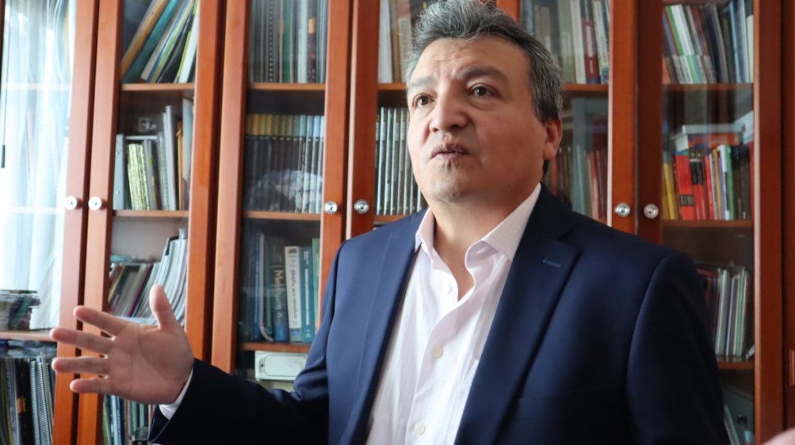 El secretario ejecutivo de la Cámara Nacional de Distribuidores de Derivados de Petróleo de Ecuador (Camddepe), Oswaldo Erazo, durante una entrevista con PRIMICIAS, el 27 de enero de 2021.