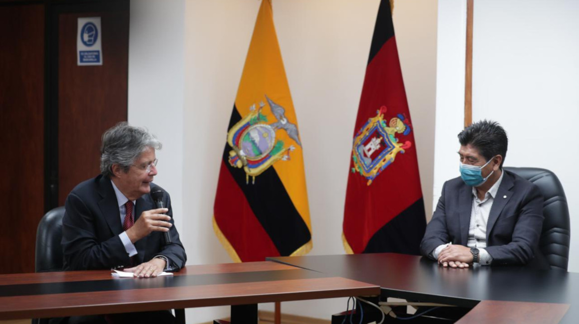 Guillermo Lasso, candidato de Creo - PSC, y el alcalde de Quito, Jorge Yunda