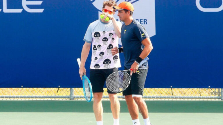 Ariel Behar y Gonzalo Escobar durante la final del ATP 250 Delray Beach, el miércoles 13 de enero de 2020.