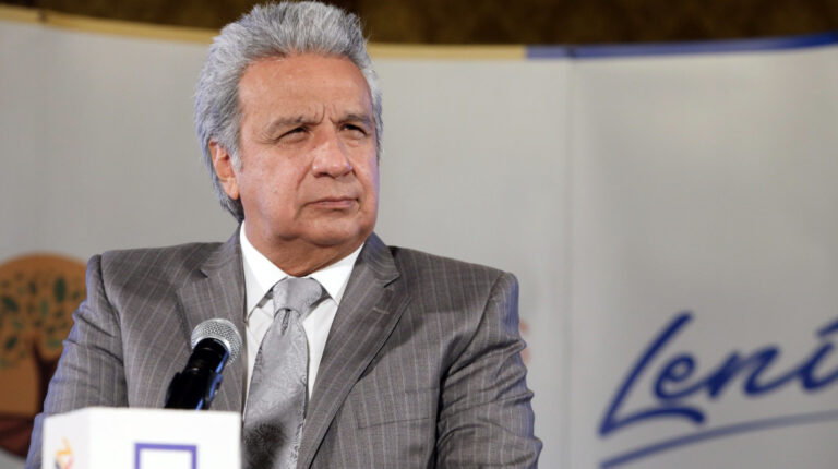 El mandatario Lenín Moreno durante su conversatorio en el programa "De Frente con el Presidente", el 6 de enero de 2021.
