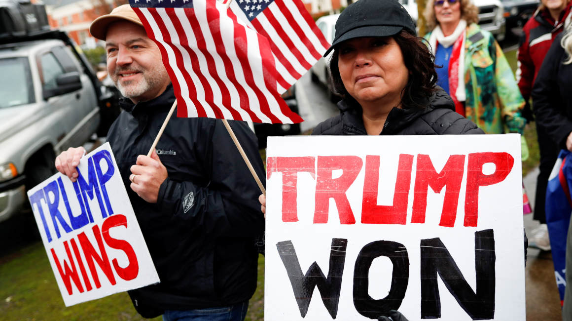 Manifestantes pro-Trump irrumpieron en el Congreso de Estados Unidos, 6 de enero de 2020.