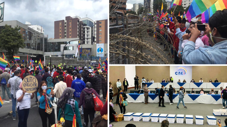 Marcha indígena llega a Quito y presenta miles de actas con inconsistencias