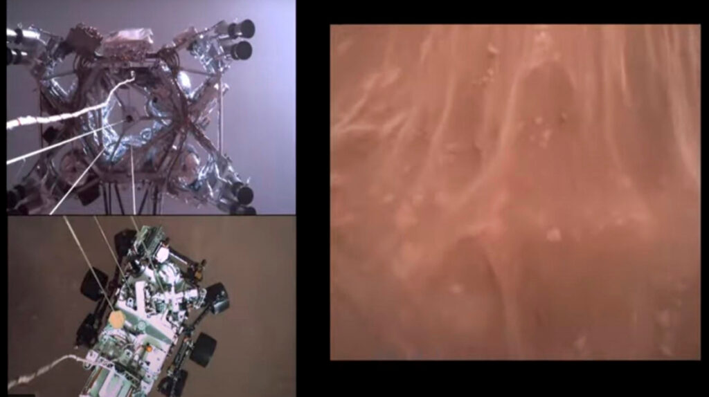 NASA divulga el primer video del aterrizaje del Perseverance en Marte