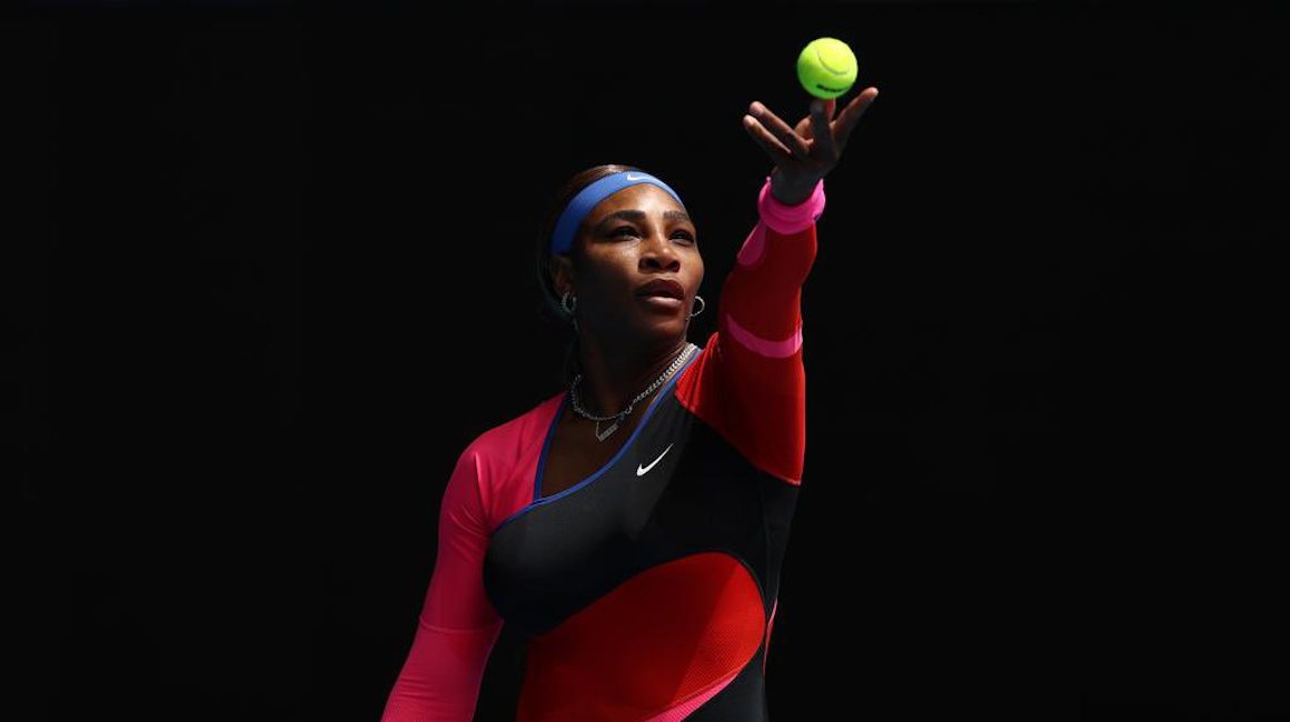 La tenista Serena Williams, en uno de sus entrenamientos, en febrero de 2021.