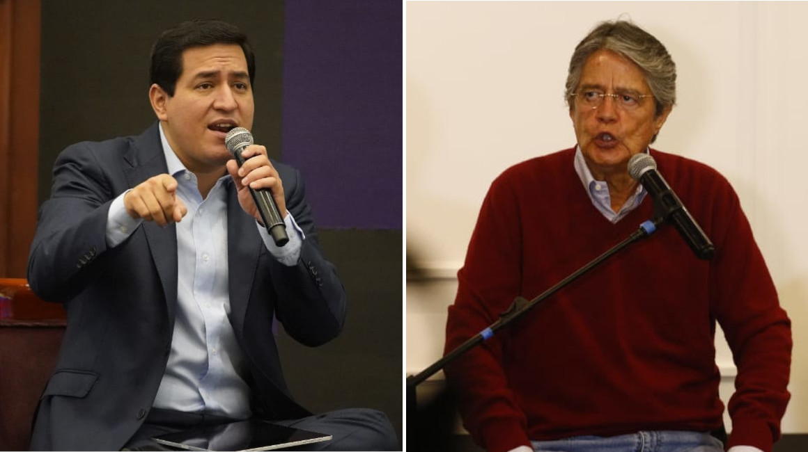 Los candidatos presidenciales Andrés Arauz y Guillermo Lasso lanzan nuevas promesas para la segunda vuelta, del 11 de abril de 2021.